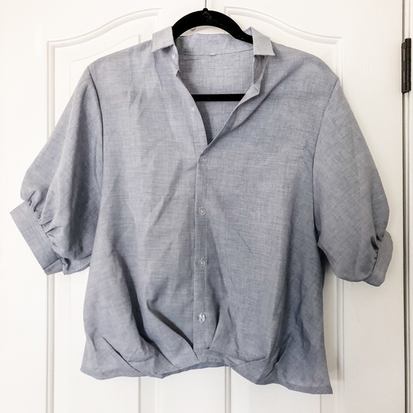 Zaful blue/gray blouse - Picture 2 of 3
